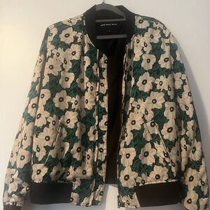 Who What Wear Floral Bomber Jacket - Black, Green, Cream
